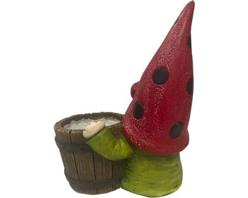 Tuinkabouterbeeldje met emmer decoratie