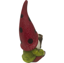 Tuinkabouter met paddenstoelhoed en emmer