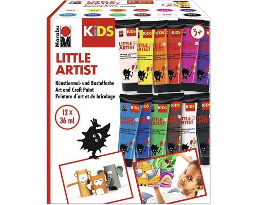 MARABU Kids Little Artist Knutselverf 12 kleuren 36 ml