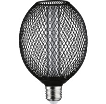 Gloeilamp met zwarte draadkooi