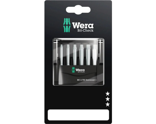 WERA Bitset Bit-Check 6 TX Universal 1 SB, 6‑delig