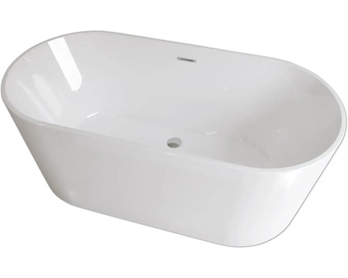 Vrijstaand ligbad van sanitairacryl met afvoergarnituur