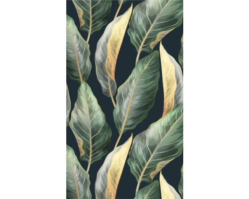 Geïllustreerd behangpatroon met tropische bladeren