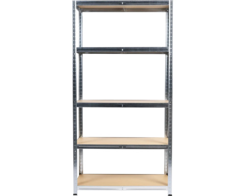 Metalen stellingkast met vijf legborden voor opslag