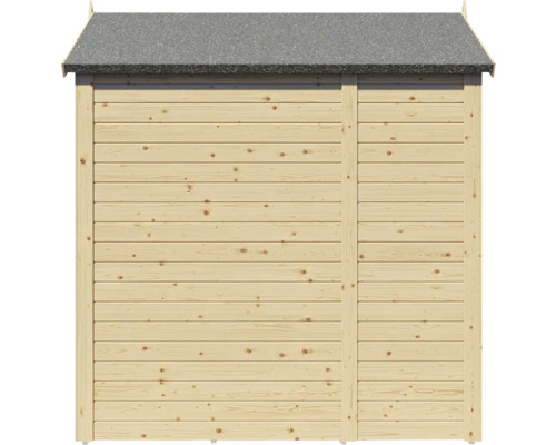 Houten tuinhuis met dakleer