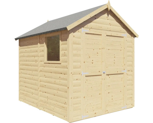 Houten tuinhuis met dubbele deur en raam