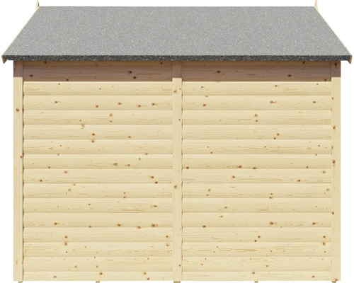 Houten tuinkast met dakleer