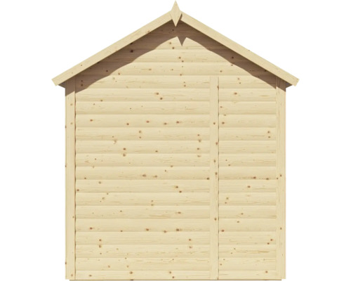 Houten tuinhuis met zadeldak en deur