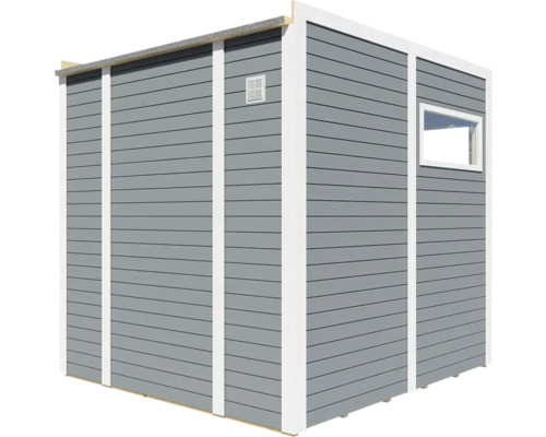 Houten tuinhuis met raam en ventilatierooster