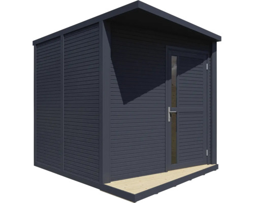 Tuinhuis met deur en kleine luifel