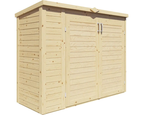 Houten tuinhuis met dubbele deur voor het opbergen van tuingereedschap