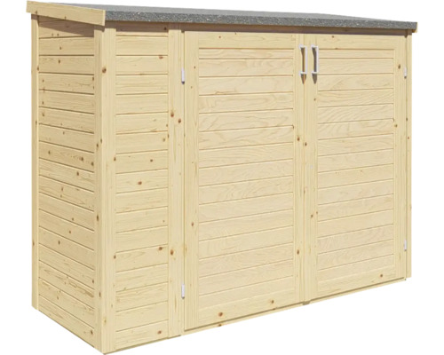 Houten gereedschapsschuur met dubbele deur en lessenaarsdak