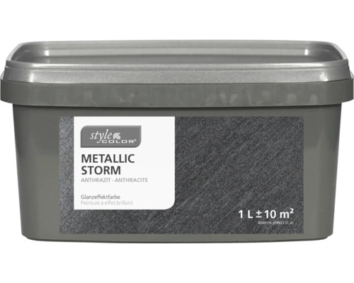 STYLECOLOR Effectverf muur Metallic Storm antraciet 1 l Emmer Style Color Metallic Storm antraciet met een liter inhoud voor circa 10 vierkante meter