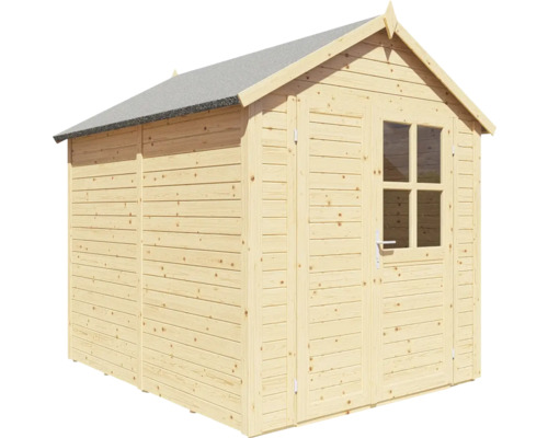 Houten tuinhuis met dubbele deur en raam