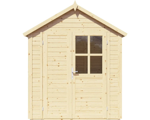 Houten tuinhuis met raam en deur