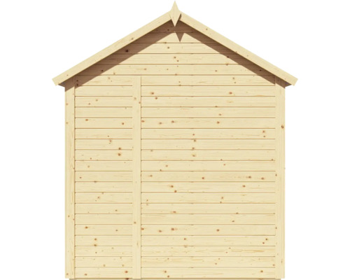 Houten tuinhuis met deur en zadeldak