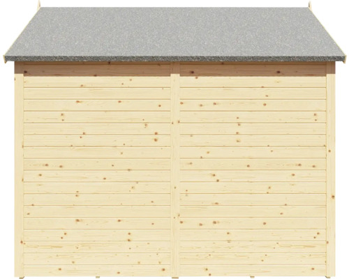 Houten tuinhuis met dakleer