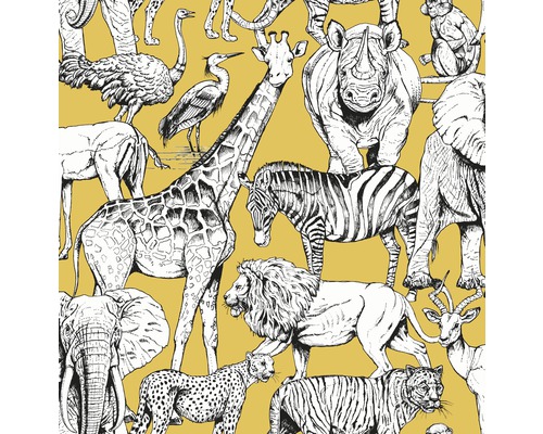 SUPERFRESCO EASY Vliesbehang 107691 Jungle Animals geel
