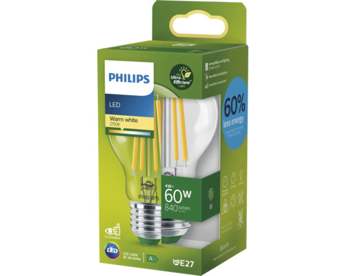 Philips LED lamp warm wit, 4 watt, fitting E27