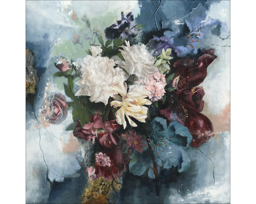 Schilderij met bloemstilleven op doek