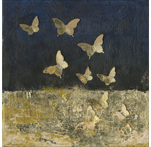 Schilderij met vliegende vlinders op doek