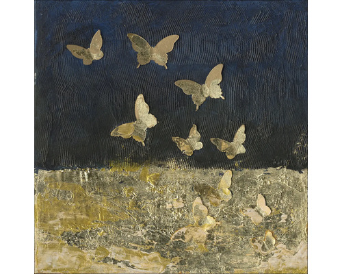 Schilderij met vliegende vlinders op doek