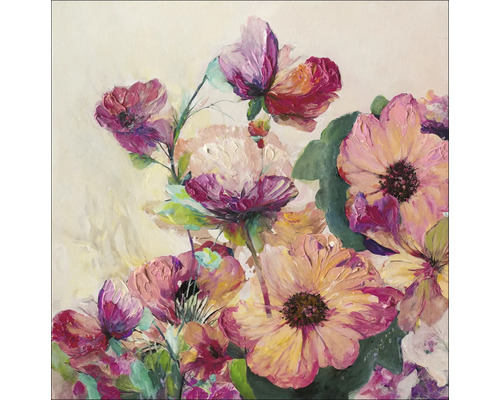 Schilderij met bloemmotief in verschillende tinten
