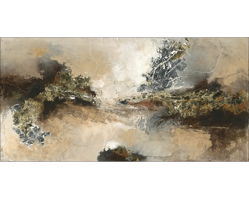 Abstract schilderij met bruine en grijze tinten