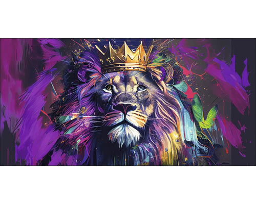 Schilderij van een leeuw met kroon
