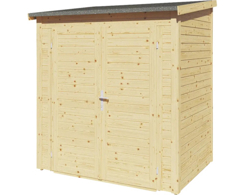 Houten tuinkast met dubbele deur en dakleer