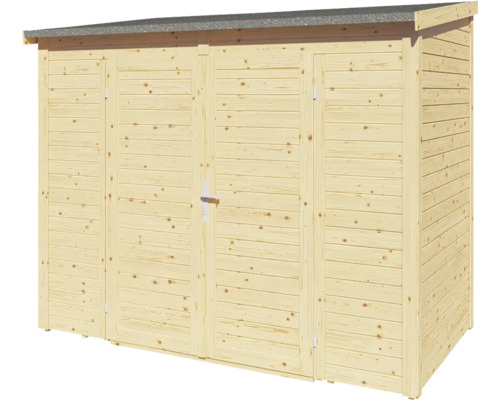 Houten schuur met drie deuren voor de tuin