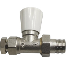 Radiatorkraan met draaiknop voor stroomregeling