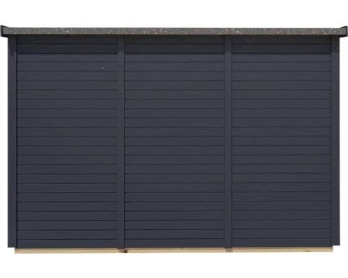 Houten tuinhuiswand met horizontale plankenstructuur