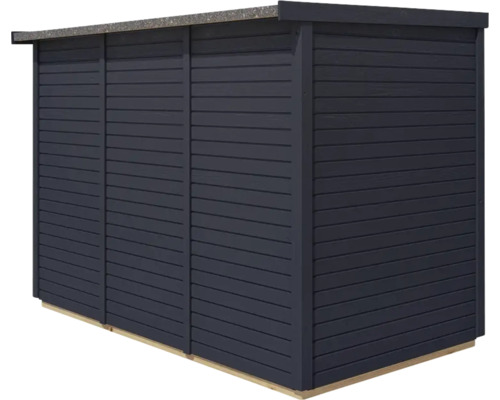 Houten tuinhuis met plat dak voor het opbergen van tuingereedschap en -meubels