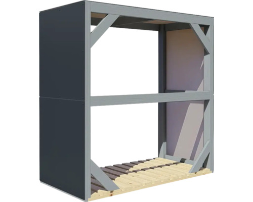 Houtopslagrek met bodem en zijwand