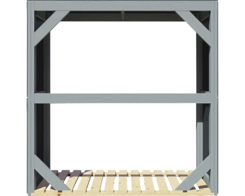 Houtopslagrek van hout met twee vakken