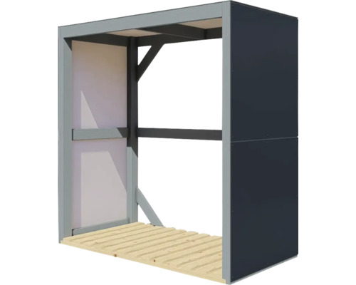 Houtopslag met vloer en frame