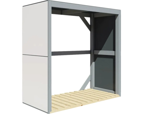 Houtopslag voor brandhout met bodem