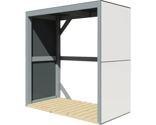 Houtopslag met houten vloer en zijwanden