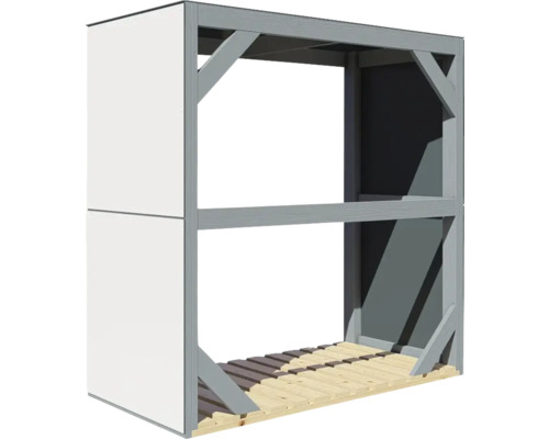 Houtopslagrek met twee verdiepingen voor het opslaan van brandhout