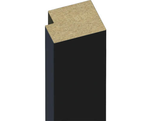 Universele eindlijst voor roomdivider Saragossa zwart 2800x28x22 mm Deursponningdoorsnede met oriented strand board en coating