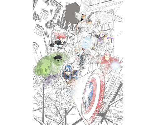 KOMAR Fotobehang vlies IADX4-061 Avengers Attack 200x280 cm