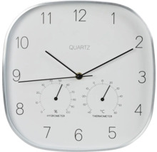 Wandklok vierkant zilver/wit 38x38 cm