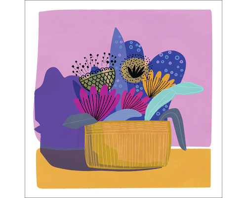 Illustratie van een bloemstuk in een mand