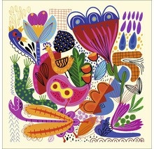 Abstracte illustratie met bloemen en dieren