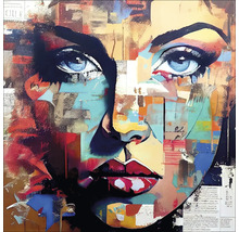 Abstract schilderij met vrouwengezicht voor wanddecoratie