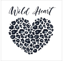 Hart met dierenprint en de tekst Wild Heart