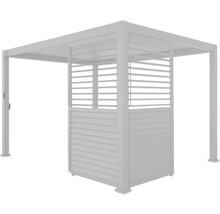 Pergola met zijlamellenwanden en dak