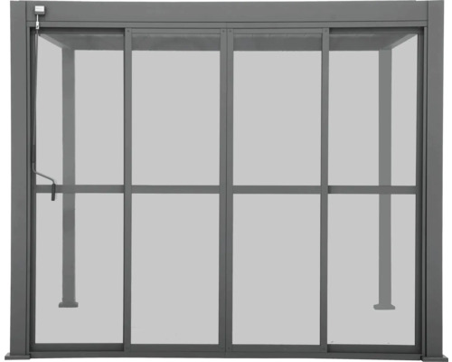 MIRADOR Schuifdeur polycarbonaat tbv terrasoverkapping Classic DeLuxe 300, antraciet 279 x 235 cm Glazen schuifwand voor terrasoverkapping
