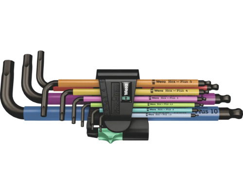 WERA Stiftsleutelset Hex-Plus binnenzeskant BlackLaser, 9-delig